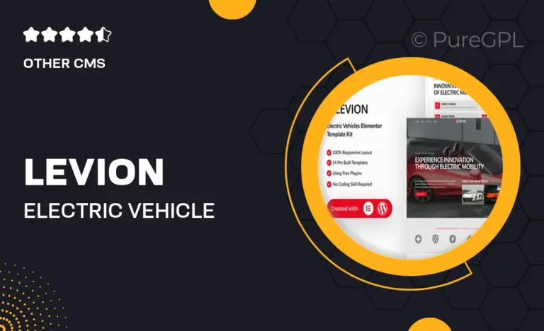 levion electric vehicle elementor template kit