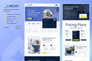 Linedry – Laundry Service Elementor Template Kit