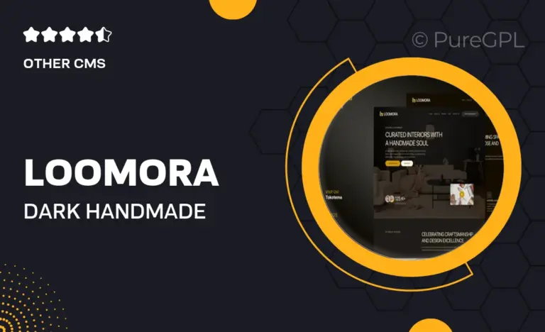 loomora dark handmade furniture interior design website elementor template kit