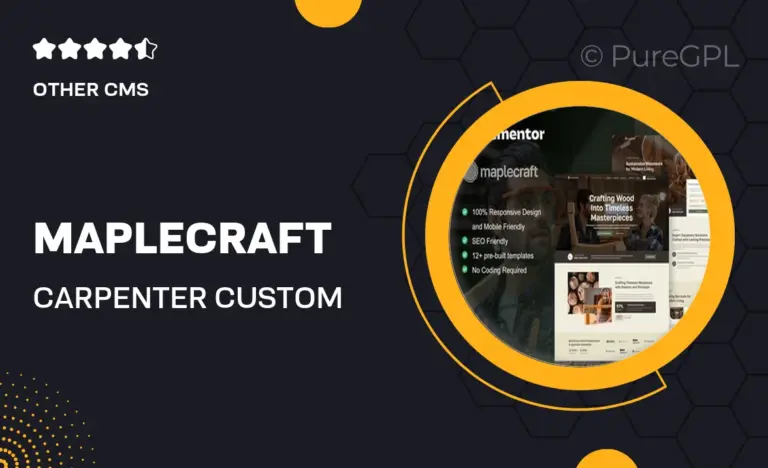 maplecraft carpenter custom furniture elementor pro template kit