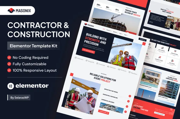masonix contractor construction elementor pro template kit 1