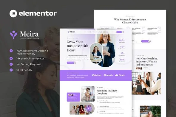 meira feminime business coaching elementor template kits 1