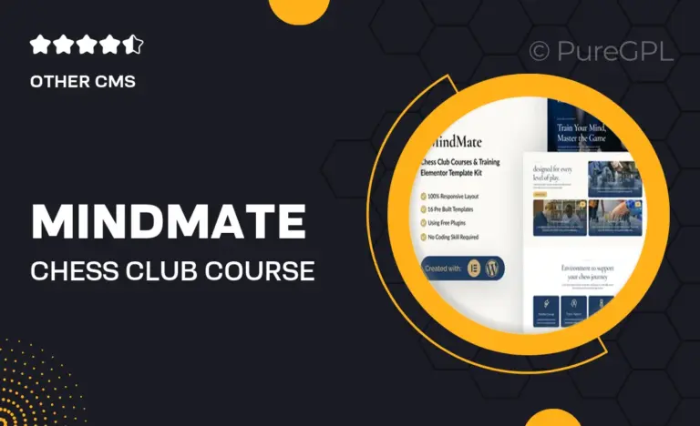 mindmate chess club course training elementor template kits