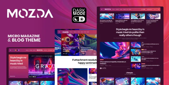mozda micro magazine blog theme with dark mode 1