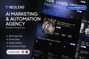 Neulead – AI Marketing & Automation Agency Elementor Template Kit