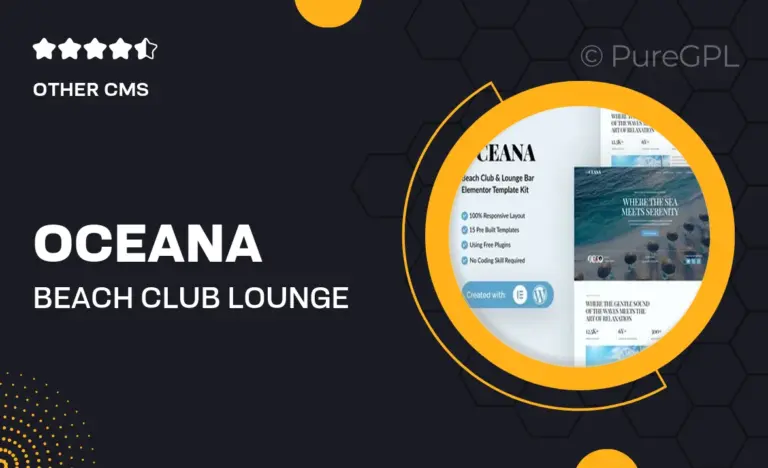 oceana beach club lounge bar resort elementor template kit