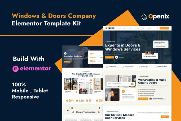 openix windows doors company elementor template kit 1