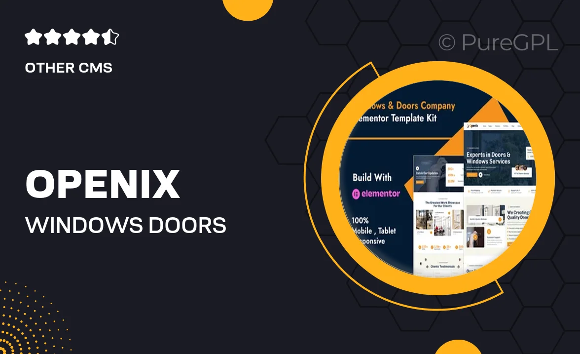 Openix – Windows & Doors Company Elementor Template Kit