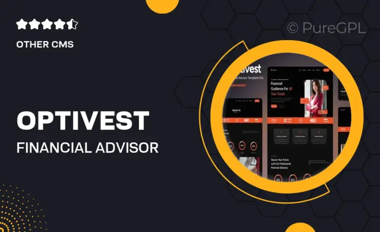optivest financial advisor elementor template kit