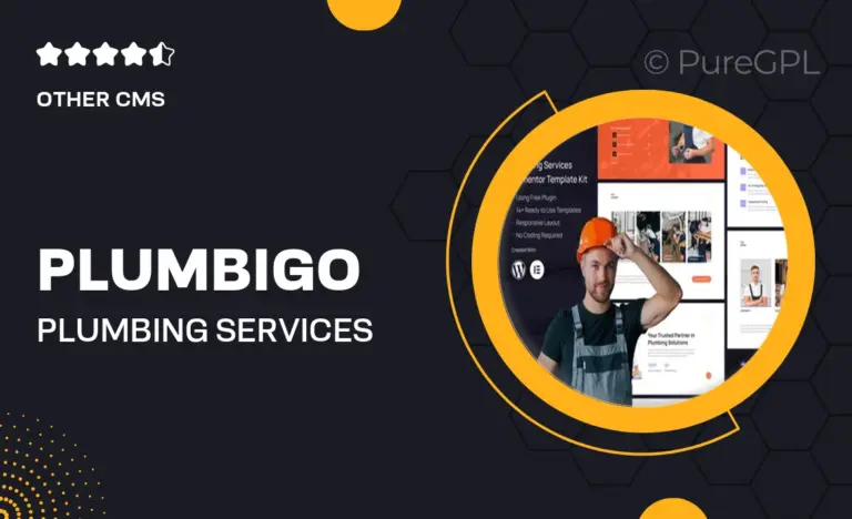 plumbigo plumbing services elementor template kit