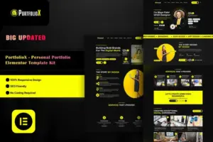 PortfolioX – Personal Portfolio Elementor Template Kit