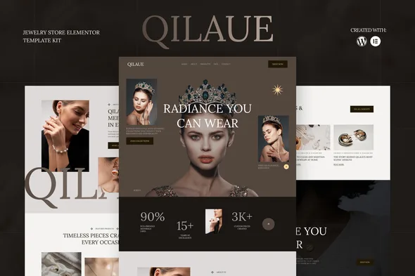 qilaue jewelry store elementor template kit 1