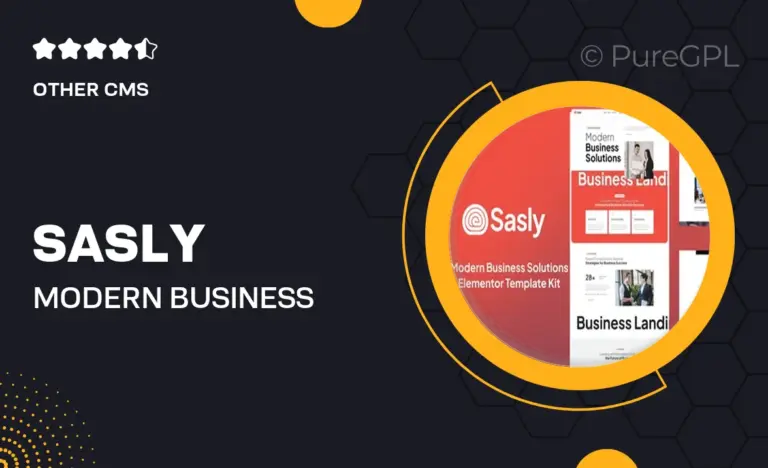 sasly modern business solutions elementor template kit