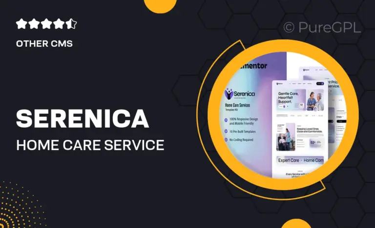 serenica home care service elementor template kit