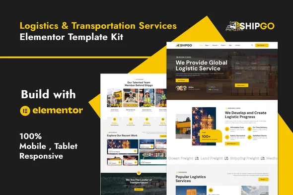 shipgo cargo logistic elementor template kit 1