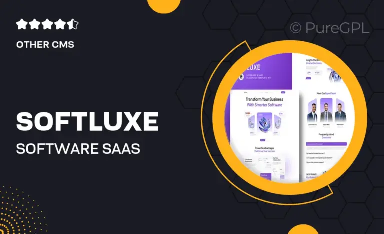 softluxe software saas elementor template kit