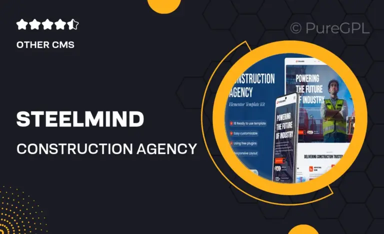 steelmind construction agency elementor template kit