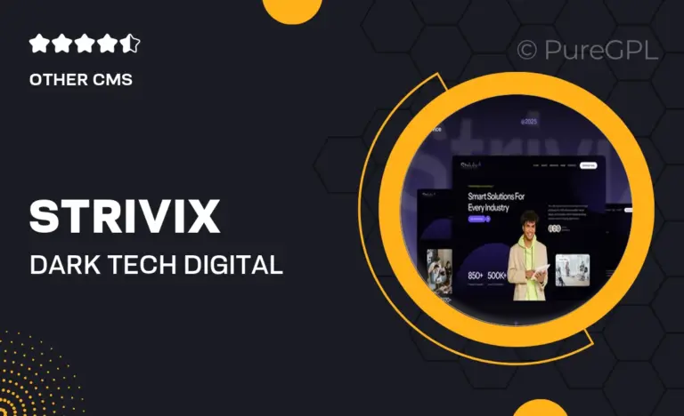 strivix dark tech digital service website elementor template kits