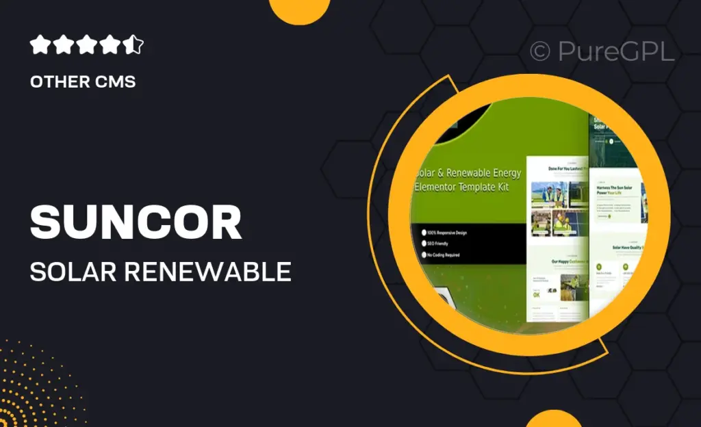 Suncor – Solar & Renewable Energy Elementor Template Kit feature image