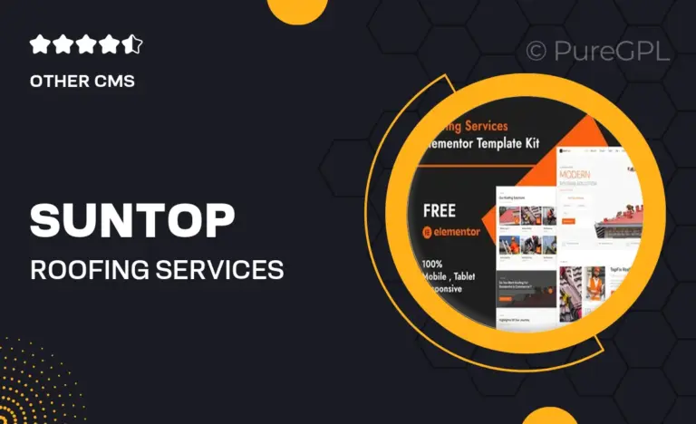 suntop roofing services elementor template kit