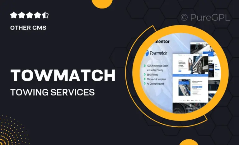 towmatch towing services elementor pro template kit
