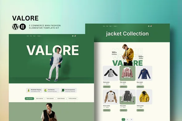 valore fashion store ecommerce elementor template kit 1