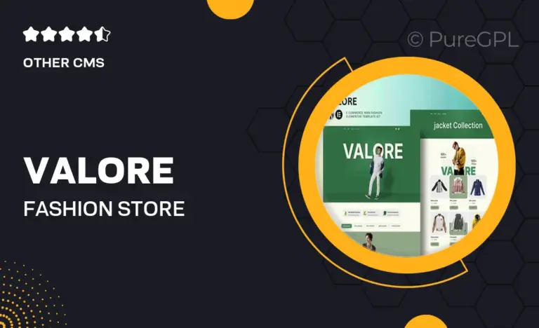 valore fashion store ecommerce elementor template kit
