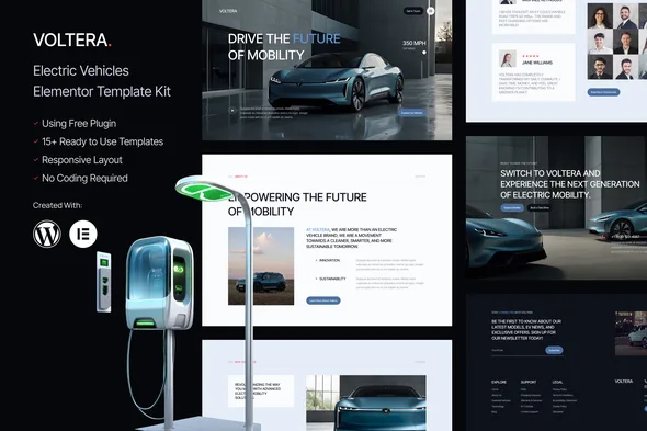 voltera electric vehicles elementor template kit 1
