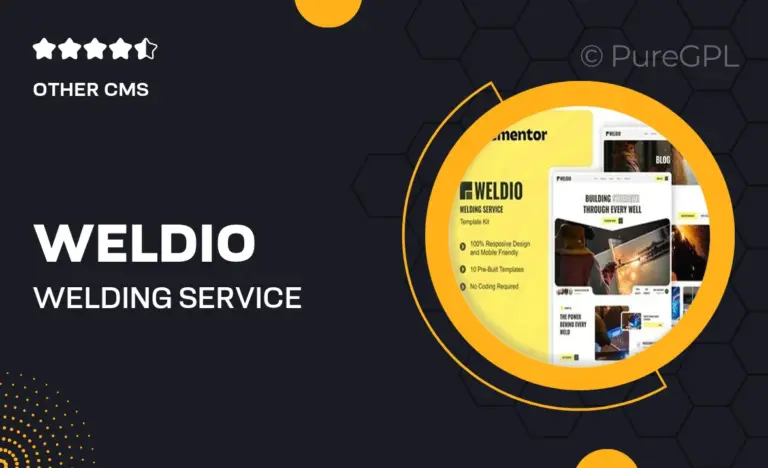 weldio welding service elementor template kit