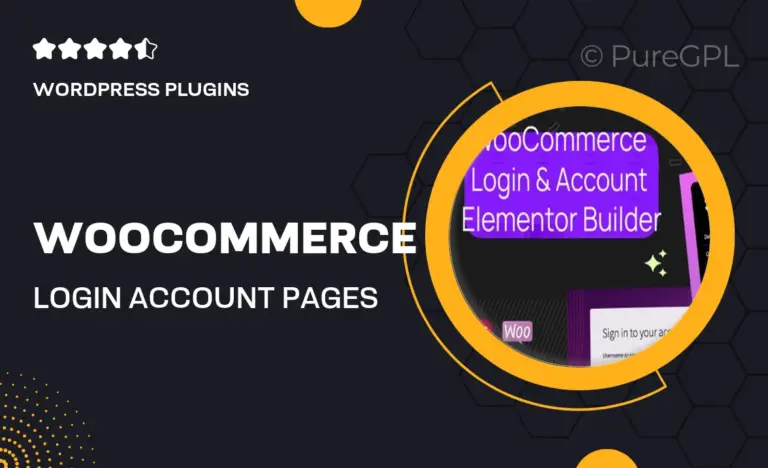 woocommerce login account pages for elementor