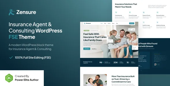 zensure insurance agent consulting gutenverse fse wordpress theme 1
