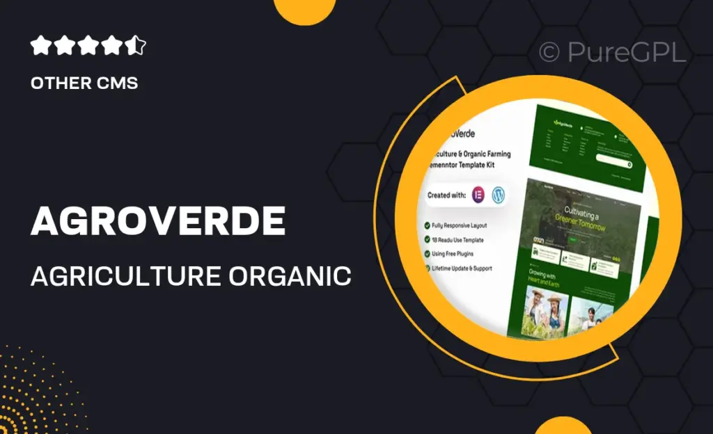 Agroverde – Agriculture & Organic Farming Elemenntor Template Kit