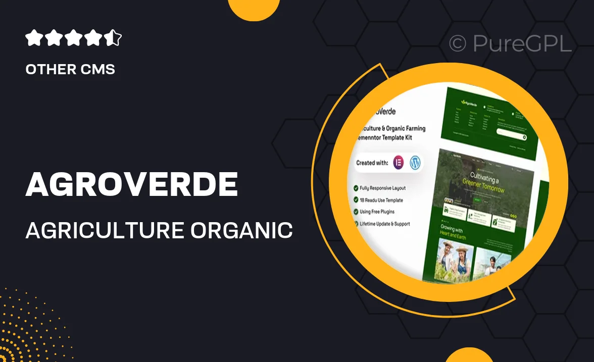 Agroverde – Agriculture & Organic Farming Elemenntor Template Kit