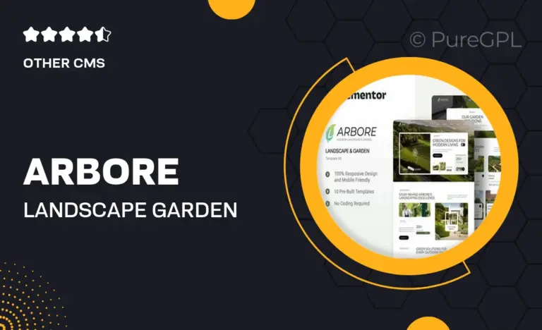 arbore landscape garden elementor template kit