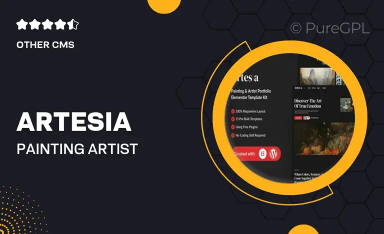 artesia painting artist elementor template kit