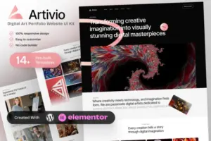 Artivio – Digital Art Portfolio Elementor Template Kit