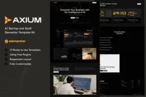 Axium – AI Startup & SaaS Elementor Template Kit