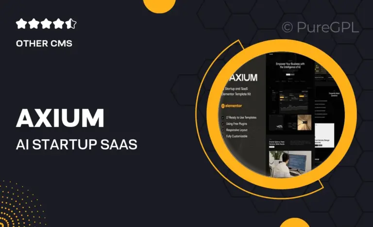 axium ai startup saas elementor template kit