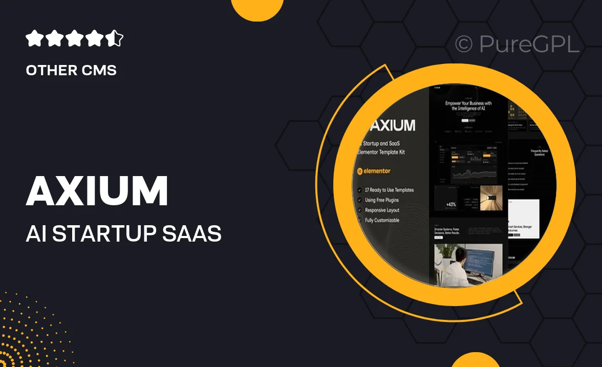 Axium – AI Startup & SaaS Elementor Template Kit