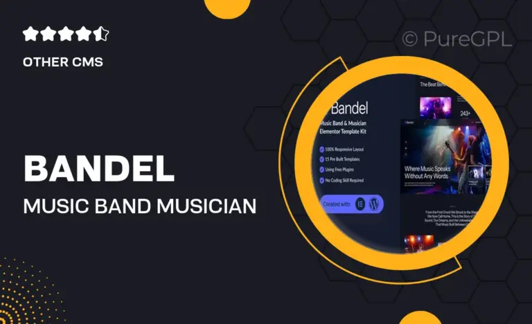 bandel music band musician elementor template kit