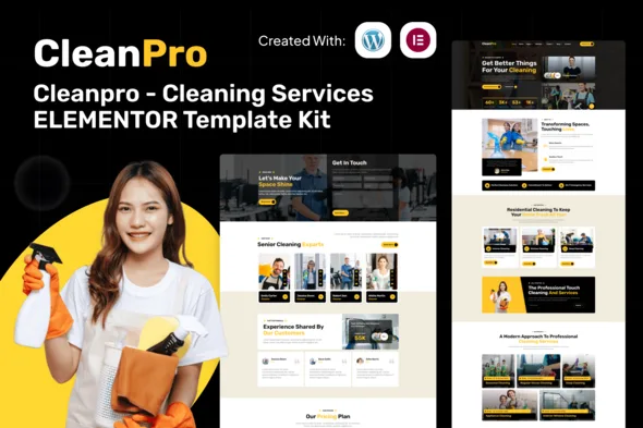 cleanpro cleaning services elementor template kit 1