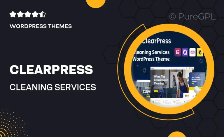 clearpress cleaning services wordpress theme