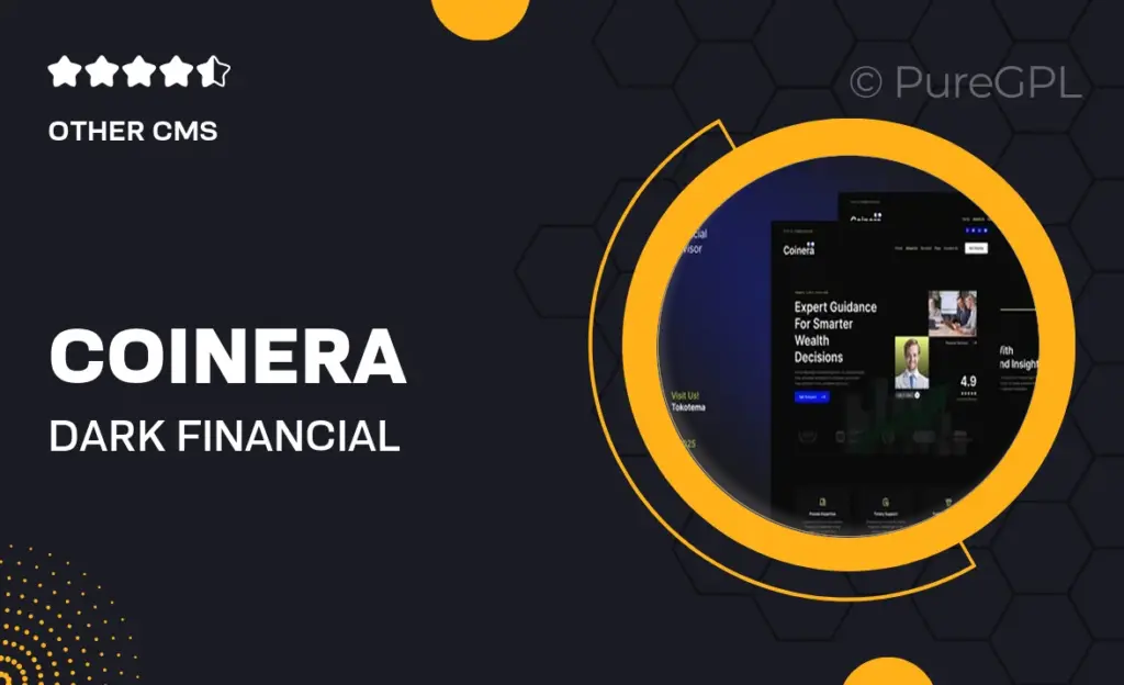 Coinera – Dark Financial Advisor & Coaching Website Elementor Template Kit