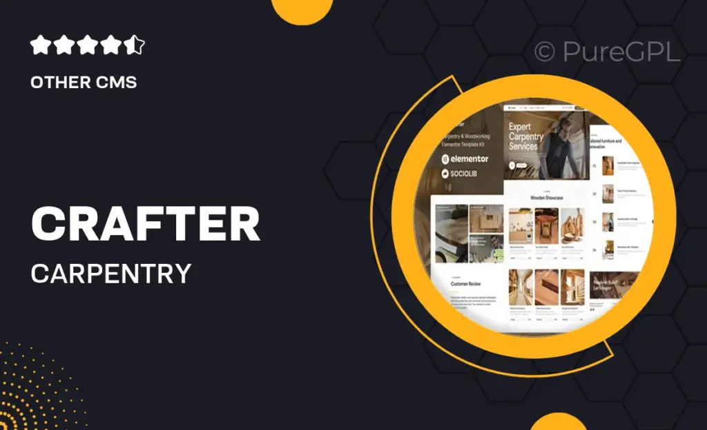 Crafter – Carpentry & Woodworking Elementor Template Kit