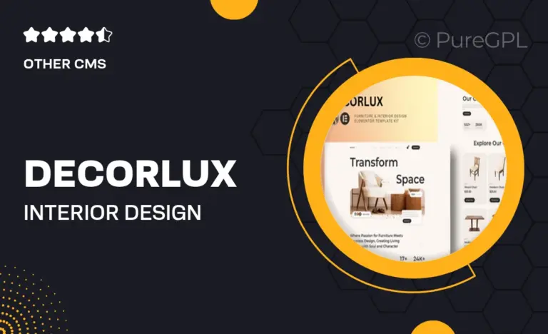 decorlux interior design elementor template kit