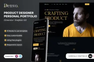 Denvo – Product Designer Personal Portfolio Elementor Template Kit