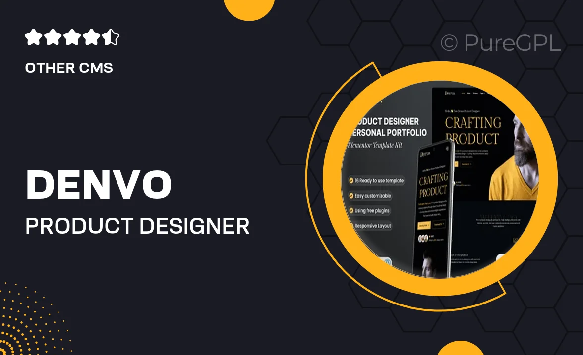 Denvo – Product Designer Personal Portfolio Elementor Template Kit