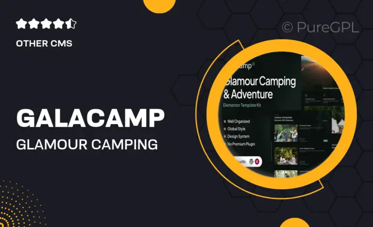 galacamp glamour camping adventure elementor template kit