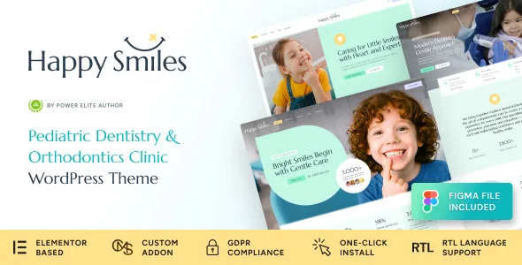 Happy Smiles – Pediatric Dental Clinic & Dentist WordPress Theme
