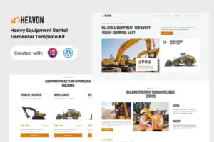 Heavon – Heavy Equipment Rental Elementor Template Kit